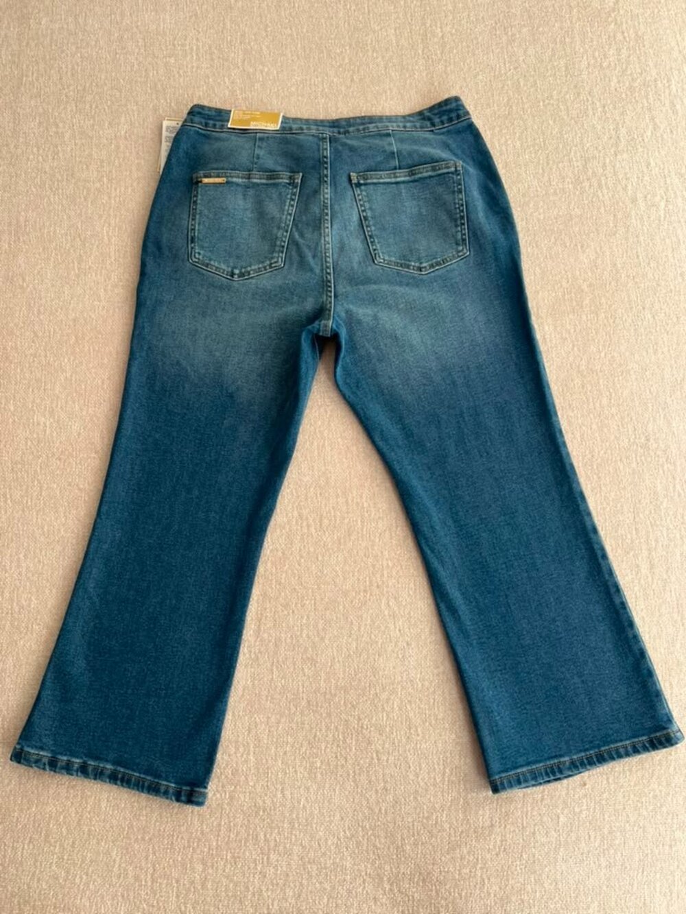 Michael Kors Selma Crop Flare Jeans Size 12 NWT High Rise Blue Denim - Picture 2 of 10